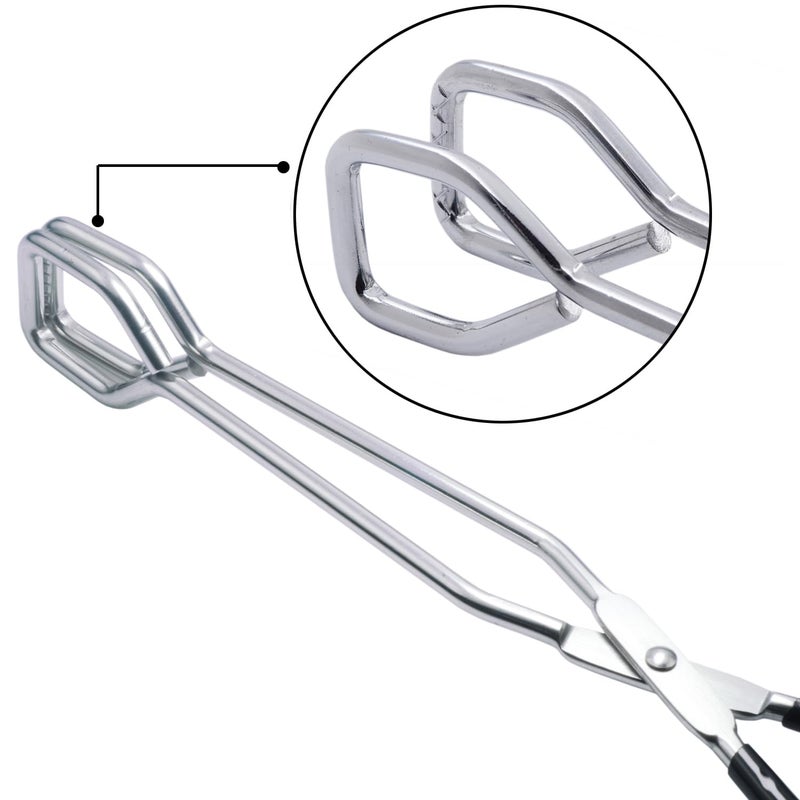 HINMAY 10-Inch Heavy Duty Stainless Steel Kitchen Scissor Tongs, Set of 2 - Image 2